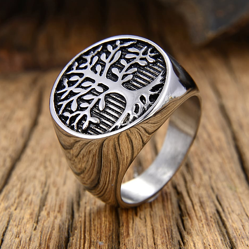 Signet Ring Men - Cổ Điển Cây Nâng Signet Nhẫn