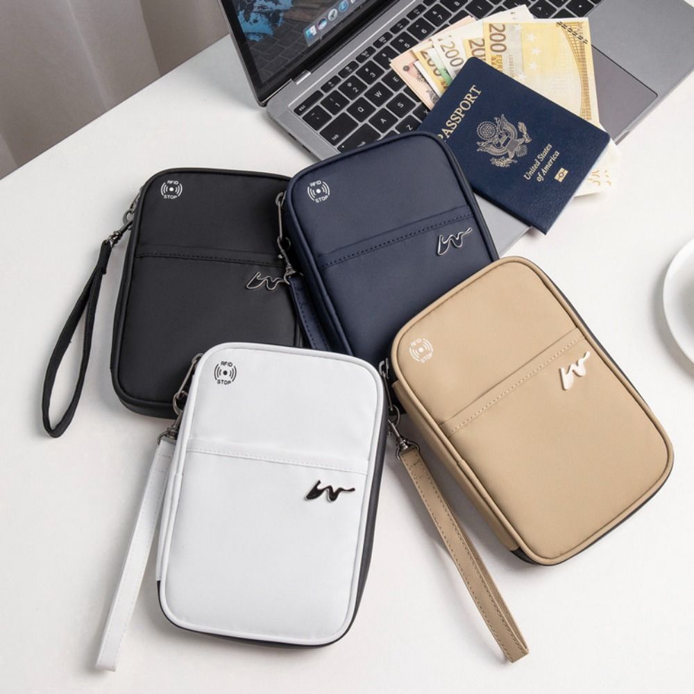 Passport Wallet Rfid - Portable Polyester Card Case Large Capacity