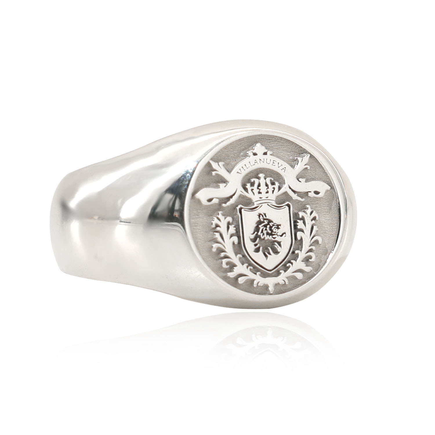 Signet Ring Men - 17mm Round 925 Solid Silver Men
