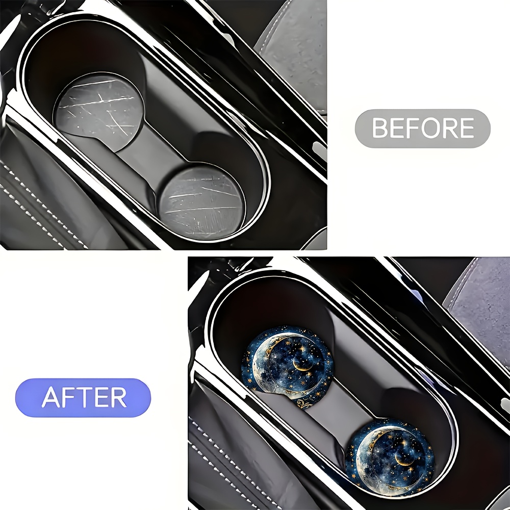 2pcs Starry Night Moon Car Cup - đánh giá và giá Men Accessories Box