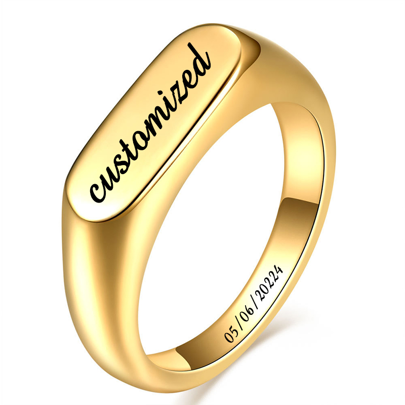 Customizable Stainless Steel S - đánh giá và giá Signet Ring Men