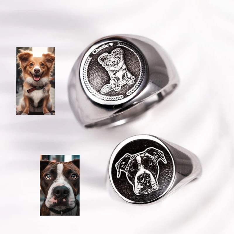 Custom Engrave Photo Signet Ri - đánh giá và giá Signet Ring Men
