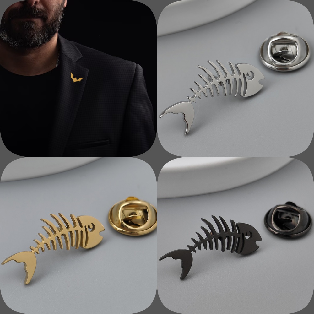 Creative fish bone gold-plated - đánh giá và giá Men'S Accessories Gift Set Branded