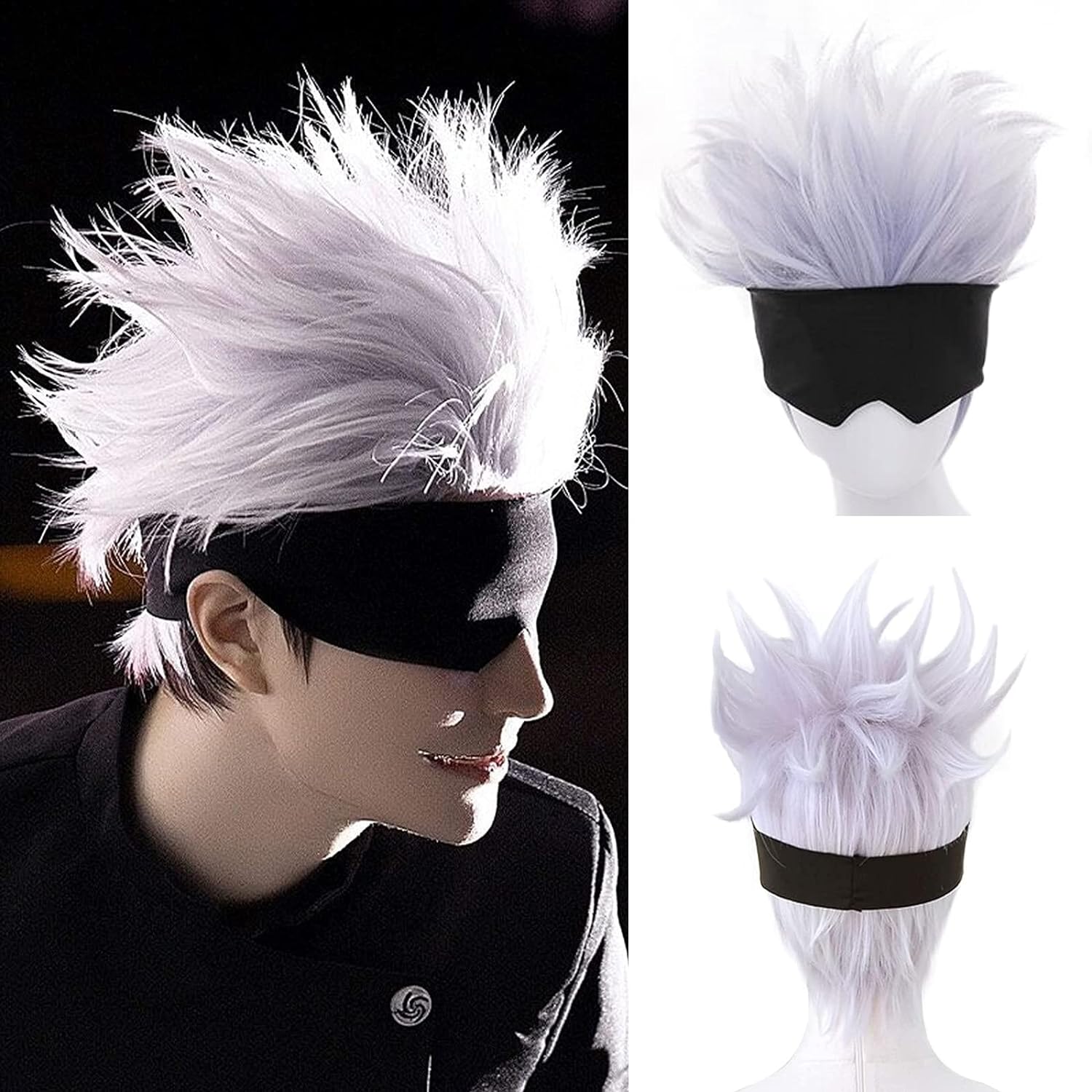 Black Blindfold + Short Wavy C - đánh giá và giá Men Accessories In Silver