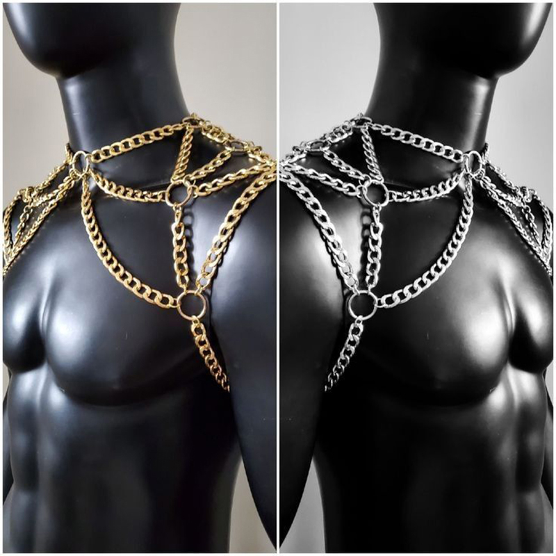 Punk Men Shoulder Body Chain B - đánh giá và giá Men Accessories In Silver