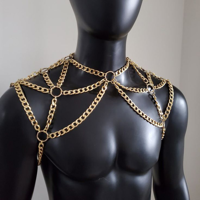 Punk Men Shoulder Body Chain B - đánh giá và giá Men Accessories In Silver