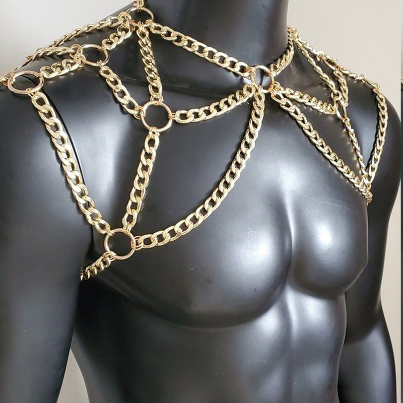 Punk Men Shoulder Body Chain B - đánh giá và giá Men Accessories In Silver