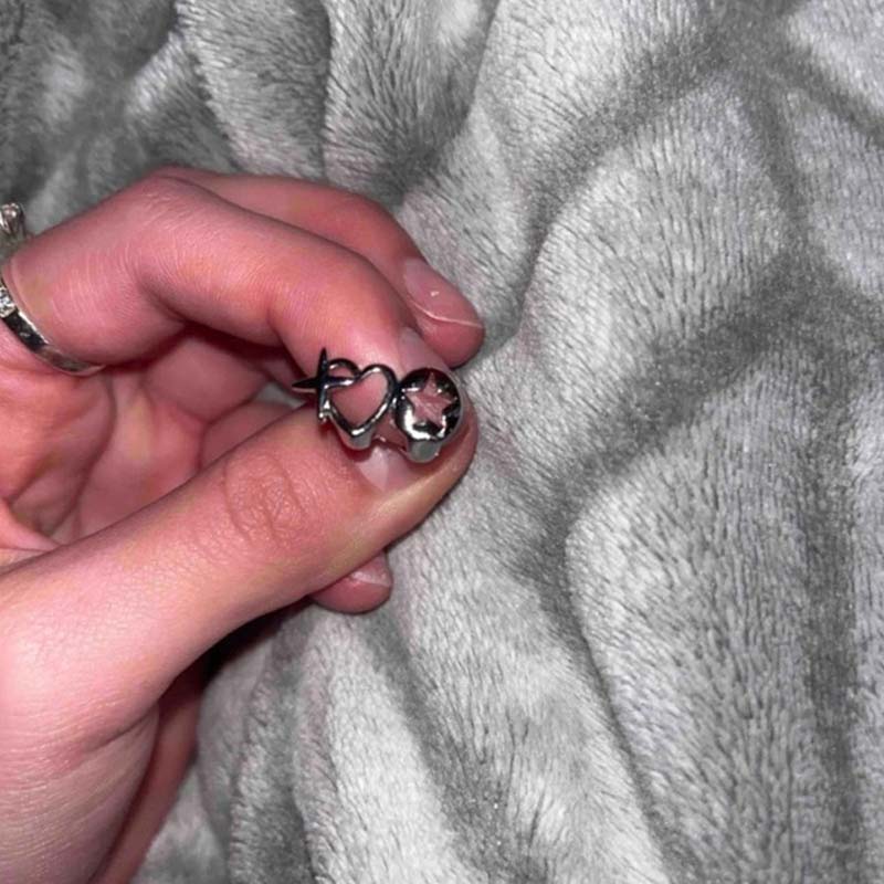 Punk Hip Hop Hollow Heart Teet - đánh giá và giá Men Accessories In Silver