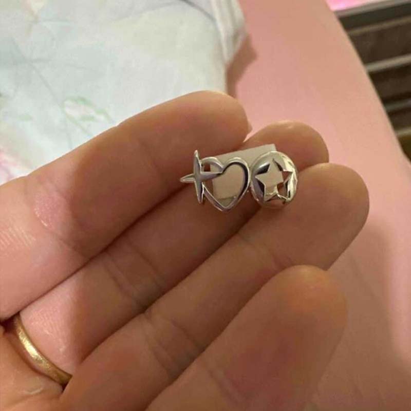 Punk Hip Hop Hollow Heart Teet - đánh giá và giá Men Accessories In Silver