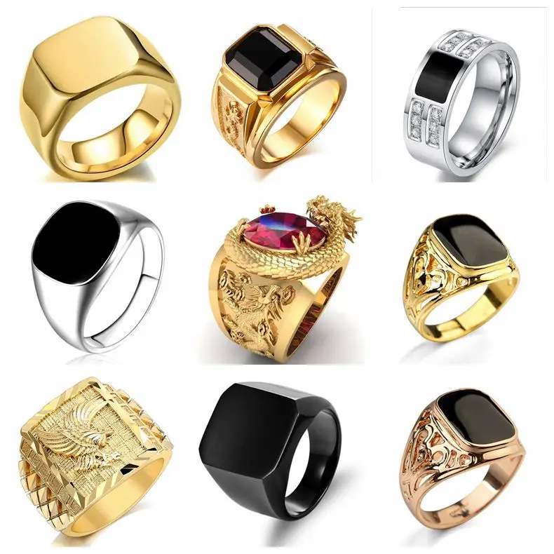 Signet Vuông Ngón Tay Nhẫn Nam - đánh giá và giá Signet Ring Men