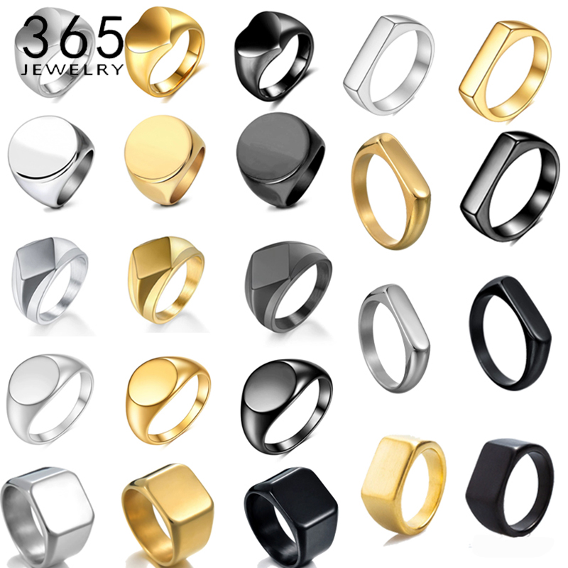 365 Stainless Steel Punk Rock  - đánh giá và giá Signet Ring Men
