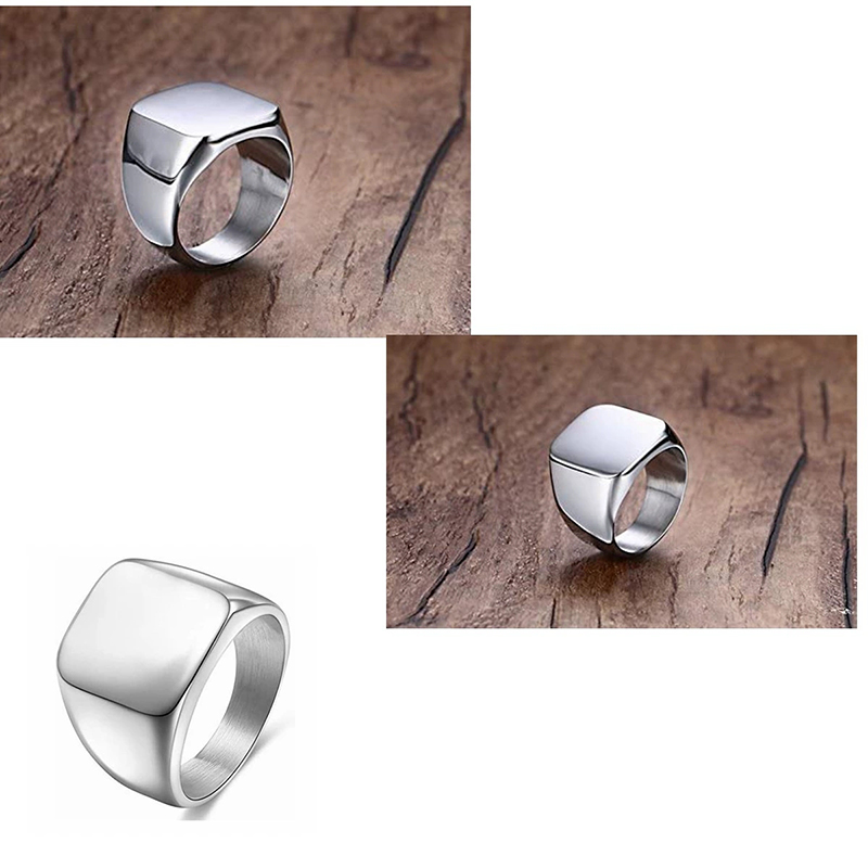 365 Stainless Steel Punk Rock  - đánh giá và giá Signet Ring Men