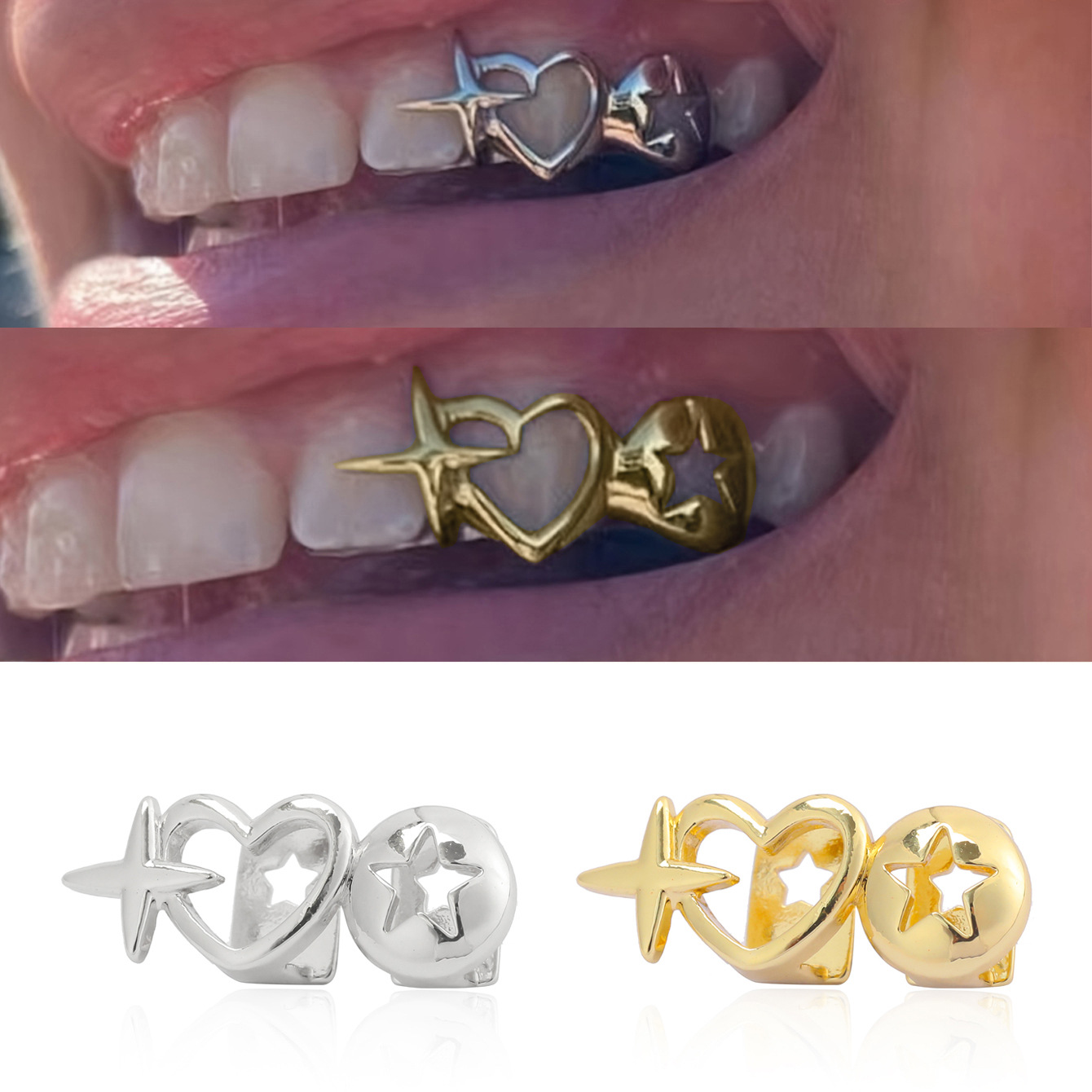 Punk Hip Hop Hollow Heart Teet - đánh giá và giá Men Accessories In Silver