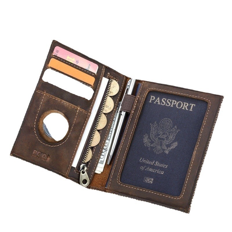 Custom Logo Genuine Leather Sl - đánh giá và giá Passport Wallet Rfid