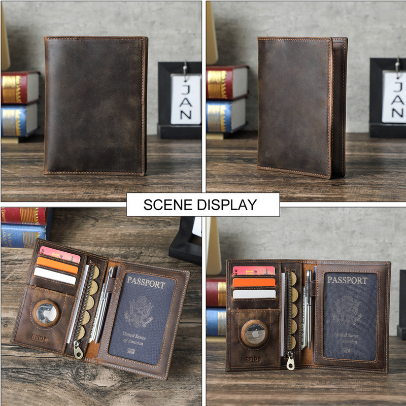 Custom Logo Genuine Leather Sl - đánh giá và giá Passport Wallet Rfid