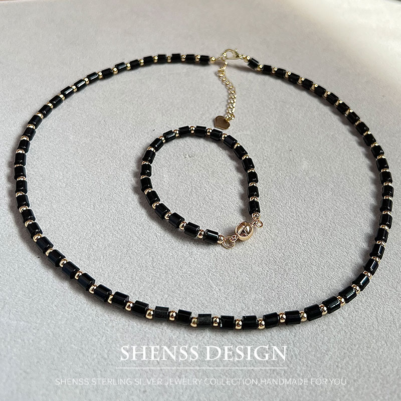 Natural 4mm obsidian Necklace  - đánh giá và giá Men Accessories Kit