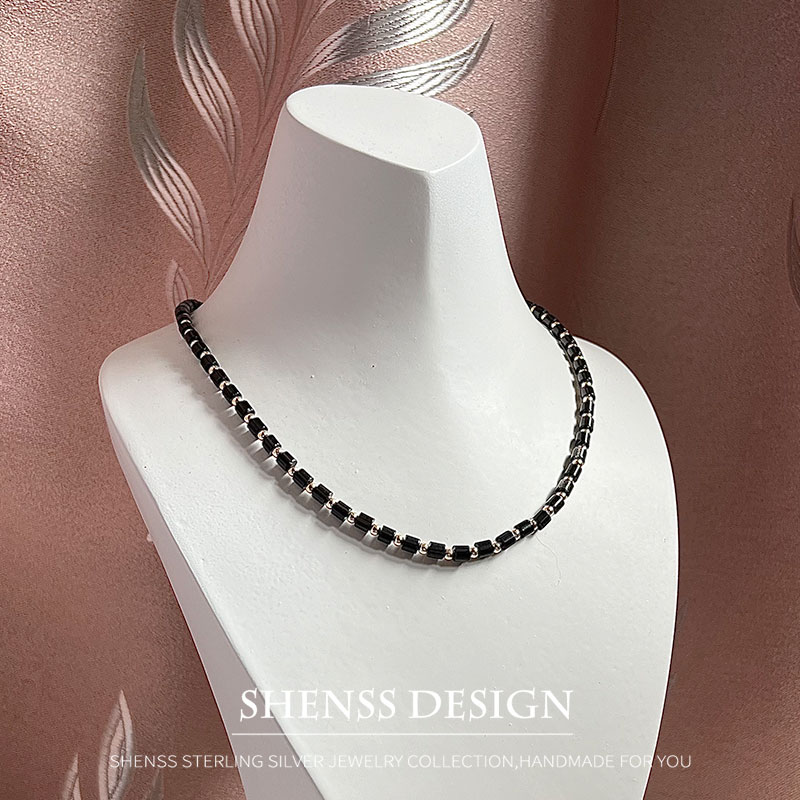 Natural 4mm obsidian Necklace  - đánh giá và giá Men Accessories Kit