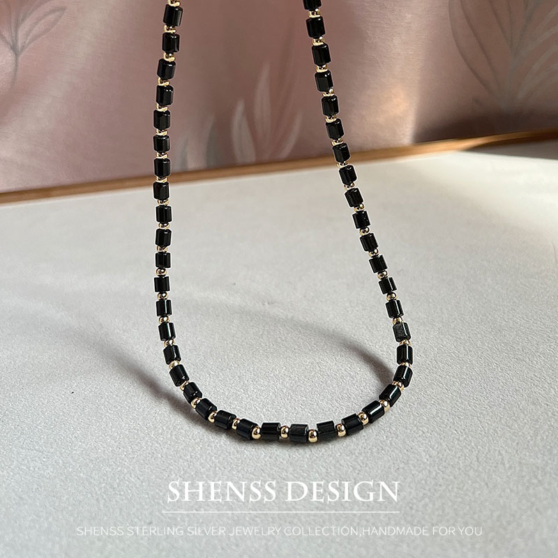 Natural 4mm obsidian Necklace  - đánh giá và giá Men Accessories Kit