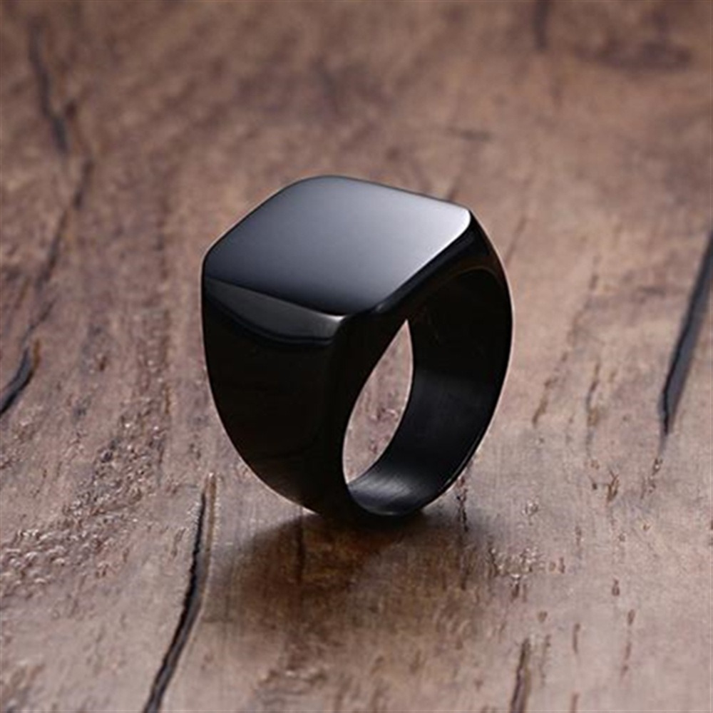 Fashion Men Black Smooth Stain - đánh giá và giá Signet Ring Men