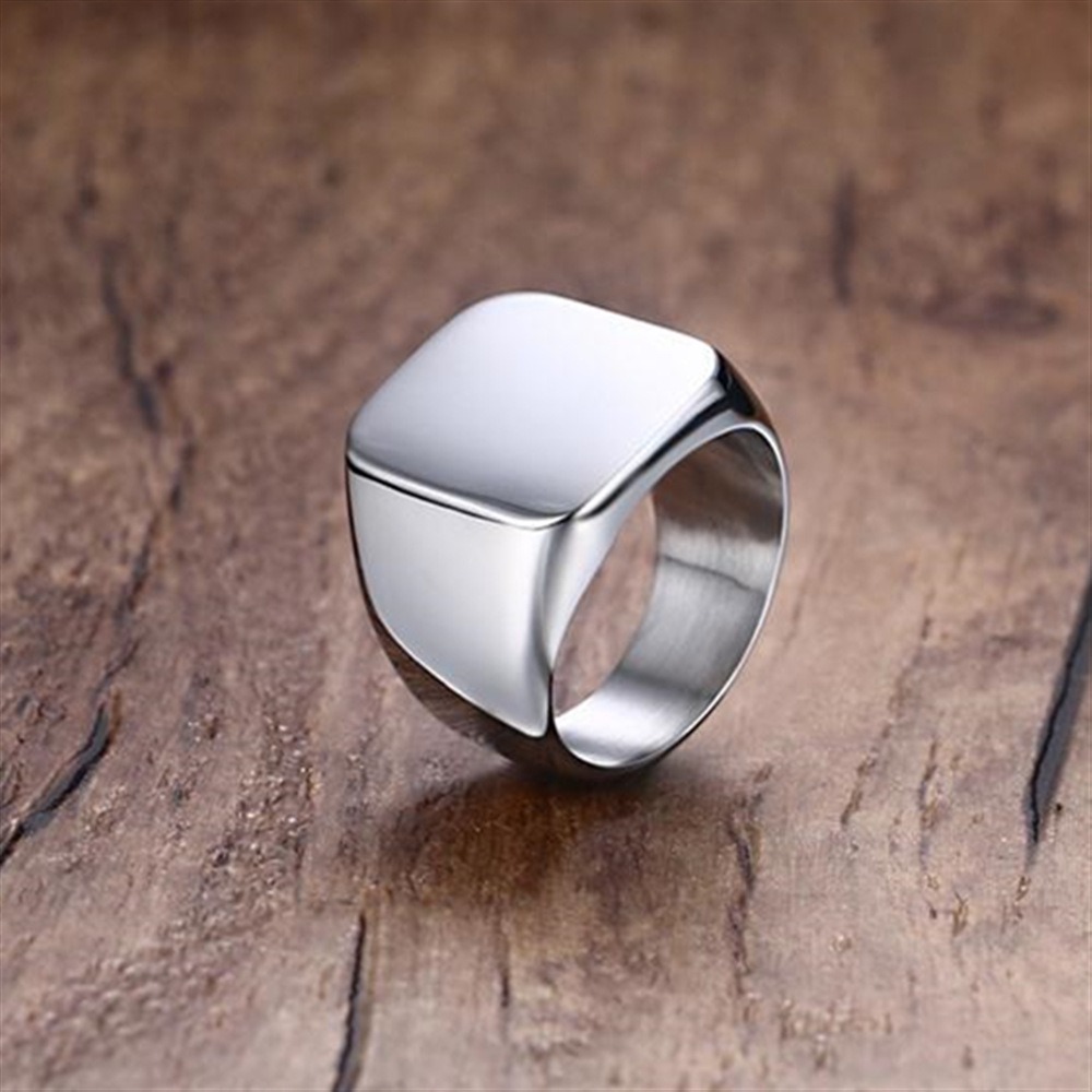 Fashion Men Black Smooth Stain - đánh giá và giá Signet Ring Men