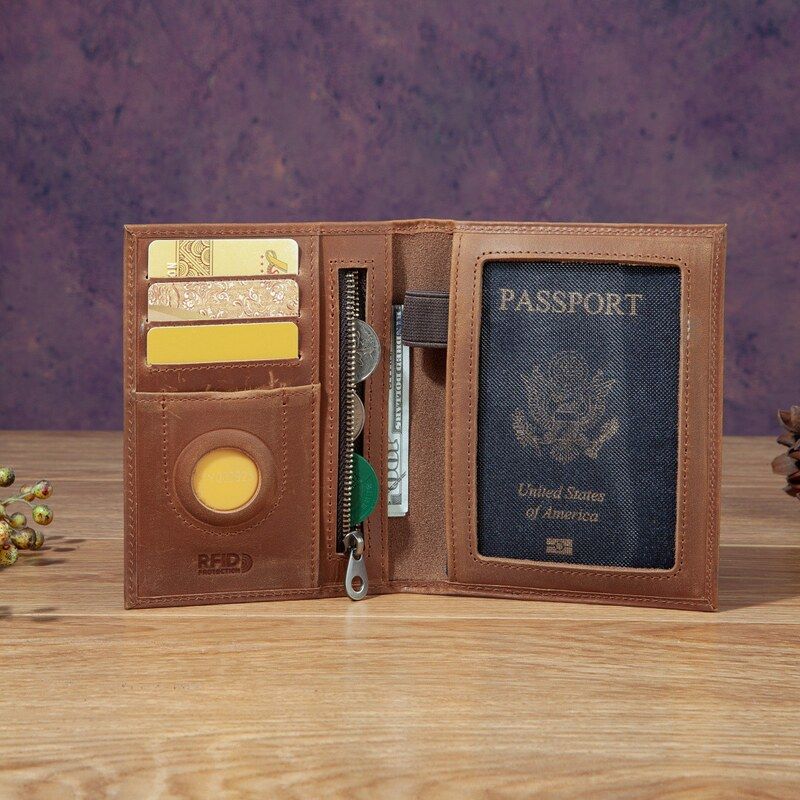 Fashionable Unisex Mad  Leathe - đánh giá và giá Passport Wallet Rfid